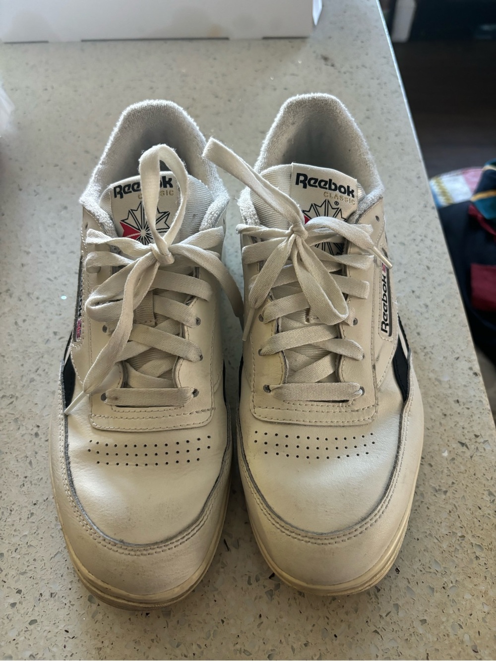 Reebok Women's Black and White Club C Double Sneaker